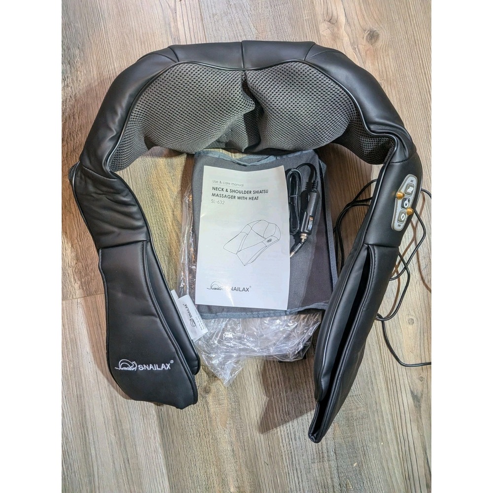 Snailax Shiatsu Neck Massager with Heat, Shoulder Massager Pillow for Neck Back